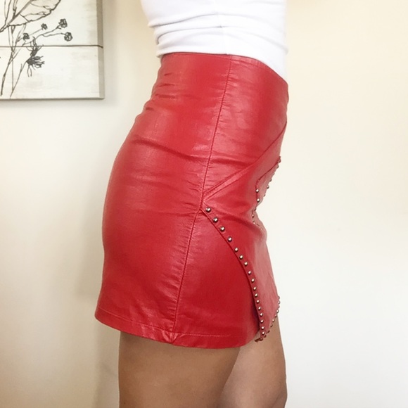 BUY 2 GET 1 Venti6 Studded Faux Leather Skirt - Picture 3 of 7